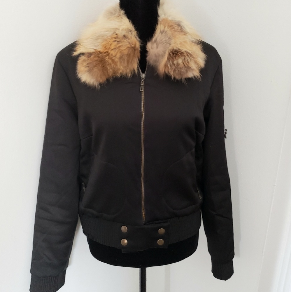Bomber jacket with Fox fur collar